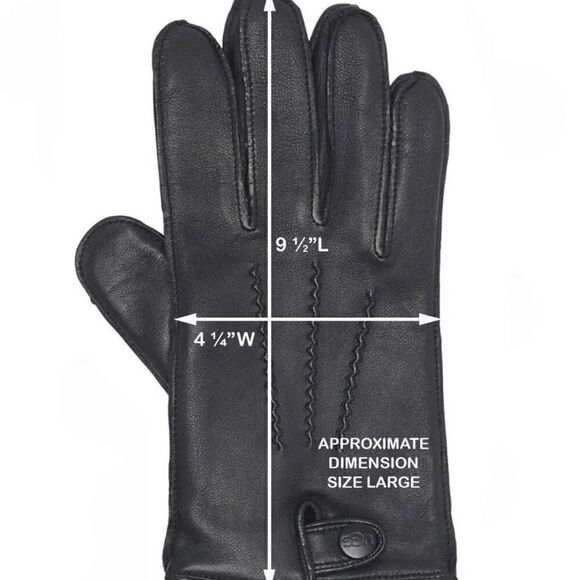 UGG Metisse Tabbed Vent Tech Soft Stretch Leather Gloves, BLACK, Large, NWT - Picture 2 of 12